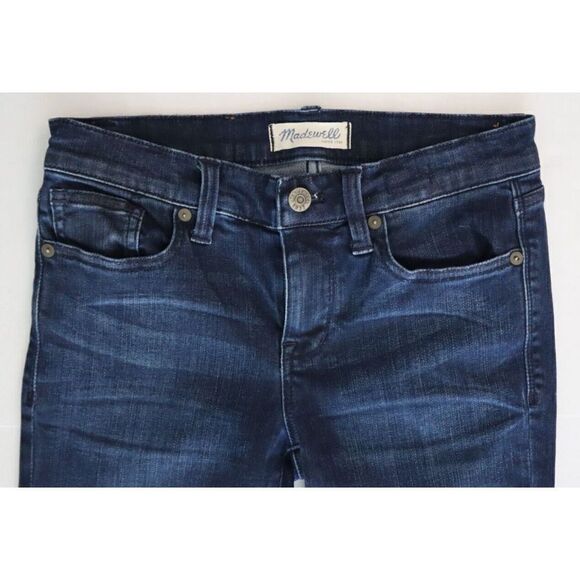 Madewell Women's Sz 25 Dark Wash Skinny Skinny Ankle Zip Denim Jeans $128 - Picture 7 of 9